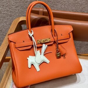 Replica Hermes Birkin Orange Togo Gold - Best Fake Designer Bags