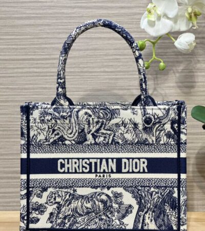 Replica Dior Tote Book Blue Tiger - Best Fake Designer Bags