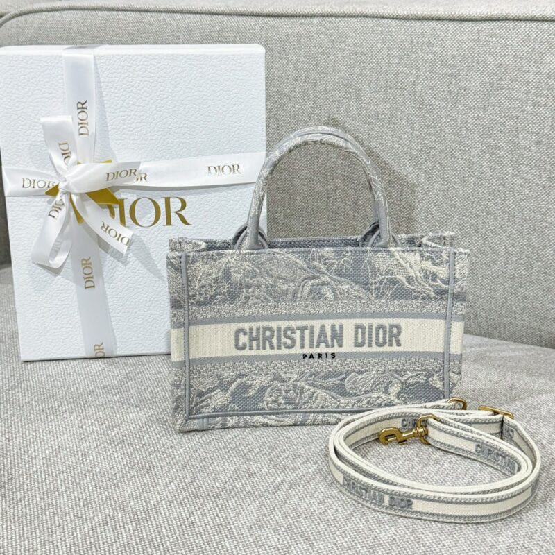 Replica Dior Tote Book Mini Grey Tiger - Best Fake Designer Bags