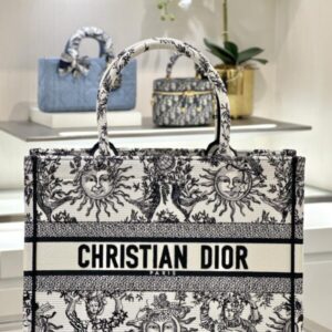 Replica Dior Tote Book Black&White Sun - Best Fake Designer Bags