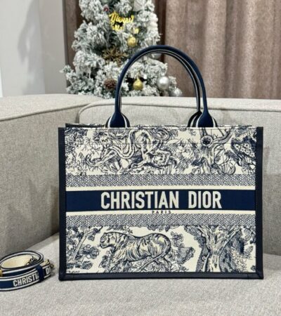 Replica Dior Tote Book White Tiger Leather - Best Fake Designer Bags