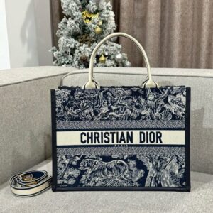 Replica Dior Tote Book Blue Tiger Leather - Best Fake Designer Bags