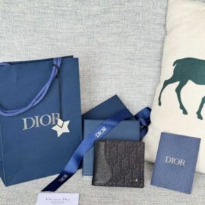 Replica Dior Jacquard Wallet Oblique Black - Best Fake Designer Bags