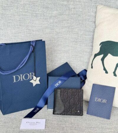 Replica Dior Jacquard Wallet Oblique Black - Best Fake Designer Bags