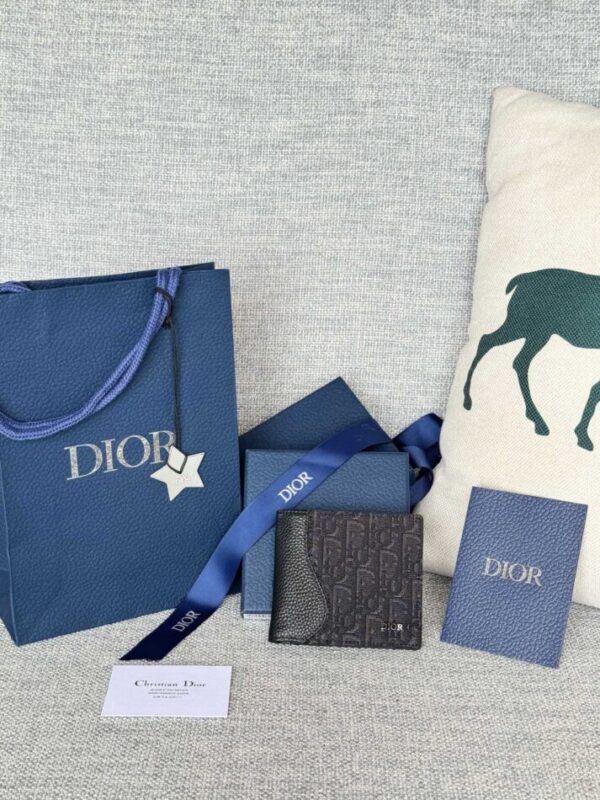 Replica Dior Jacquard Wallet Oblique Black - Best Fake Designer Bags