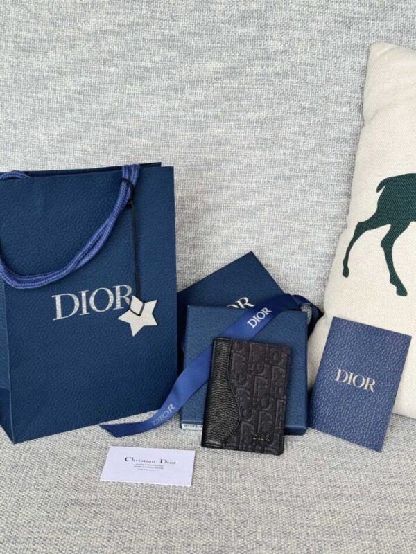 Replica Dior Bi Fold Card Holder Oblique Black - Best Fake Designer Bags