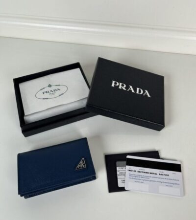 Replica Prada Saffiano Wallet Blue - Best Fake Designer Bags