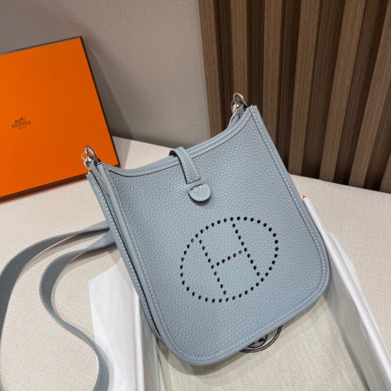 Replica Hermes  Evelyne II TPM Linen BLue - Best Fake Designer Bags