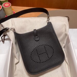 Replica Hermes  Evelyne II TPM Black Strap - Best Fake Designer Bags