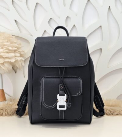 Replica Dior Saddle Backpack Black With Flap - Best Fake Designer Bags