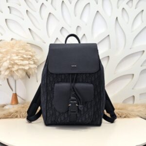 Replica Dior Saddle Backpack with Flap Black - Best Fake Designer Bags