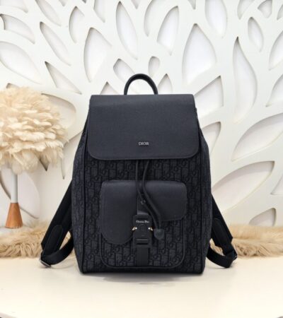 Replica Dior Saddle Backpack with Flap Black - Best Fake Designer Bags