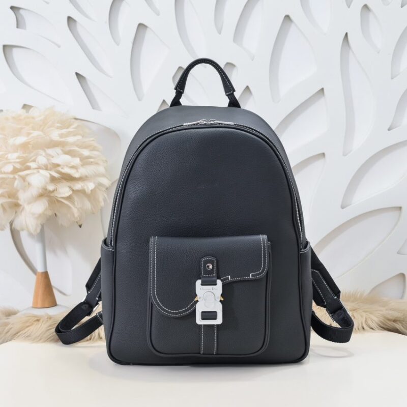 Replica Dior Saddle Zip Backpack Black Grained Calfskin - Best Fake Designer Bags
