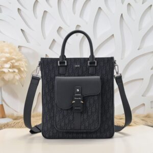 Replica Dior Saddle Shopping Tote Oblique Black - Best Fake Designer Bags