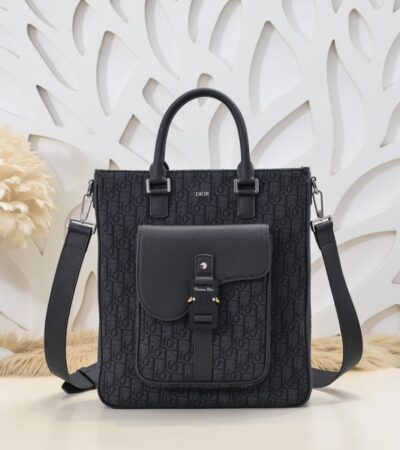 Replica Dior Saddle Shopping Tote Oblique Black - Best Fake Designer Bags