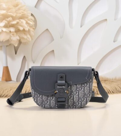Replica Dior Saddle Messenger Bag Oblique Grey - Best Fake Designer Bags