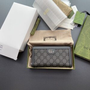 Replica Gucci  Ophidia Zipper Wallet Grey - Best Fake Designer Bags