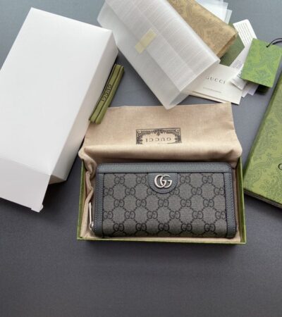 Replica Gucci Ophidia Zipper Wallet Grey - Best Fake Designer Bags