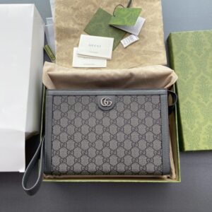 Replica Gucci  G Ophidia Clutch Grey - Best Fake Designer Bags