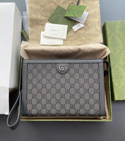 Replica Gucci G Ophidia Clutch Grey - Best Fake Designer Bags