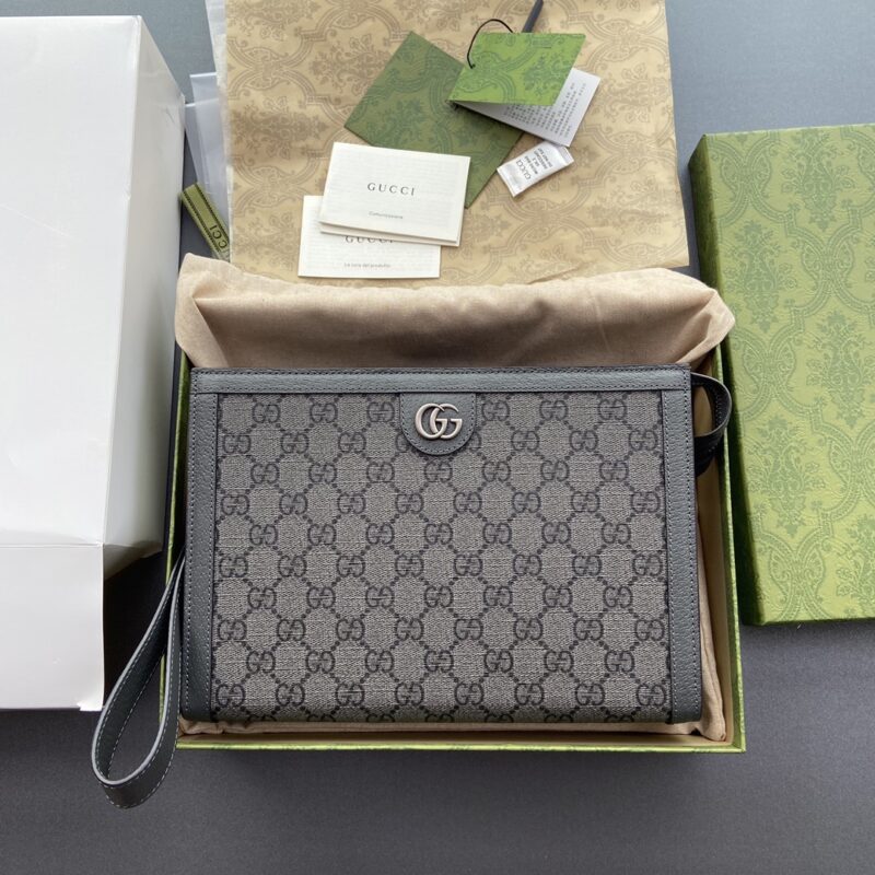 Replica Gucci  G Ophidia Clutch Grey - Best Fake Designer Bags