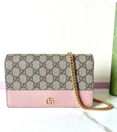 Replica Gucci GG Marmont Chain Bag Pink - Best Fake Designer Bags