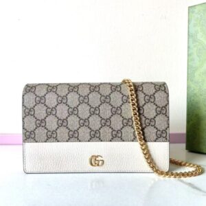 Replica Gucci  GG Marmont Chain Bag White - Best Fake Designer Bags