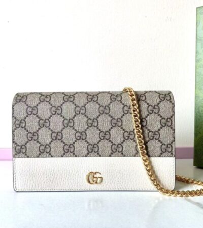 Replica Gucci GG Marmont Chain Bag White - Best Fake Designer Bags