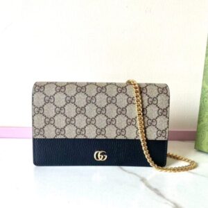 Replica Gucci  GG Marmont Chain Bag Black - Best Fake Designer Bags