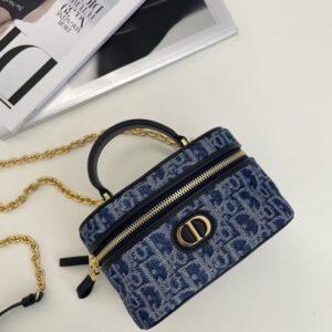 Replica Dior 30 Montaigne Vanity Denim Blue - Best Fake Designer Bags