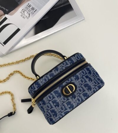 Replica Dior 30 Montaigne Vanity Denim Blue - Best Fake Designer Bags