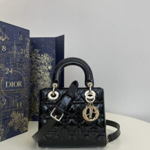 Replica Lady Dior Mini Black Patent - Best Fake Designer Bags