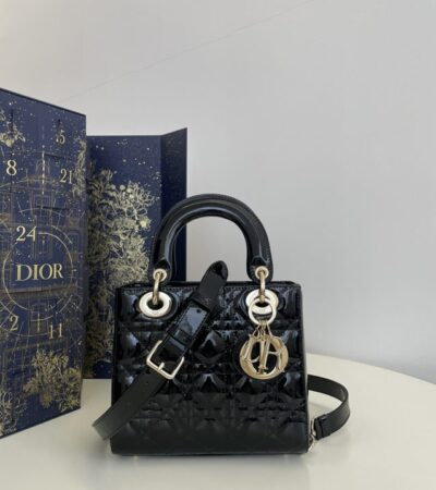 Replica Lady Dior Mini Black Patent - Best Fake Designer Bags