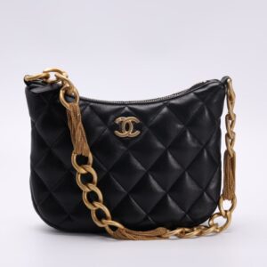 Replica CHANEL Chain Hobo Black - Best Fake Designer Bags