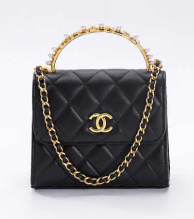 Replica CHANEL 23B Pearl Black Handle Bag - Best Fake Designer Bags