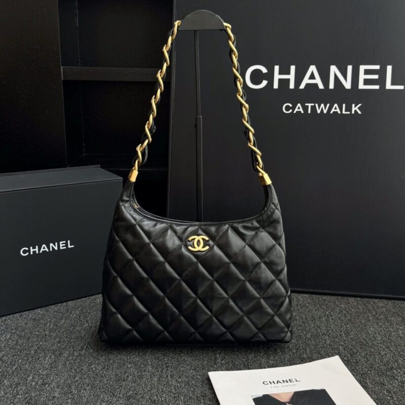 Replica CHANEL 24a Hobo Large Black - Best Fake Designer Bags