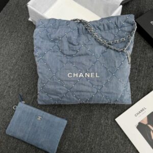 Replica CHANEL 22 Medium Handbag Denim - Best Fake Designer Bags