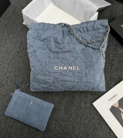 Replica CHANEL 22 Medium Handbag Denim - Best Fake Designer Bags