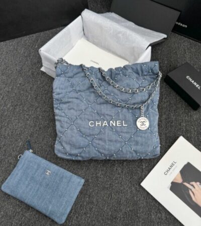 Replica CHANEL 22 Small Handbag  Denim - Best Fake Designer Bags
