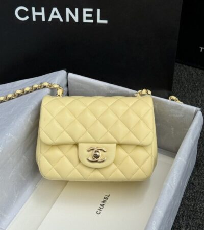 Replica CHANEL Classic Flap 17cm Yellow - Best Fake Designer Bags