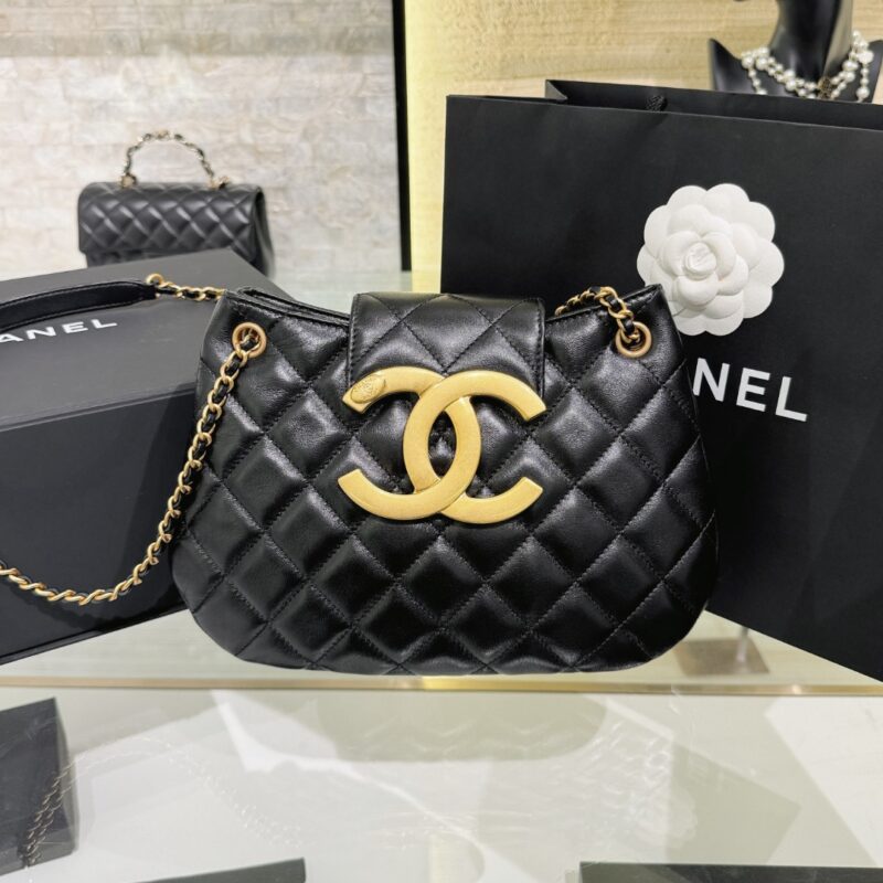 Replica CHANEL 24c Round Shoulder Bag Black - Best Fake Designer Bags