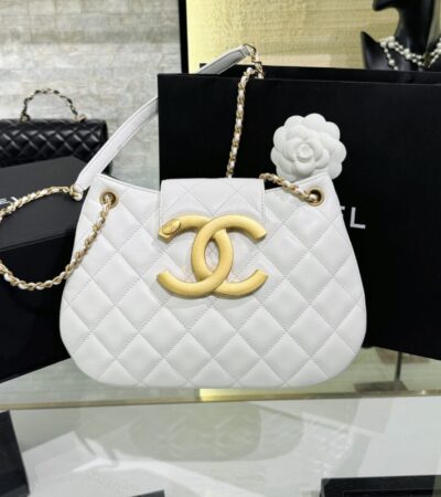 Replica CHANEL 24c Round Shoulder Bag White - Best Fake Designer Bags