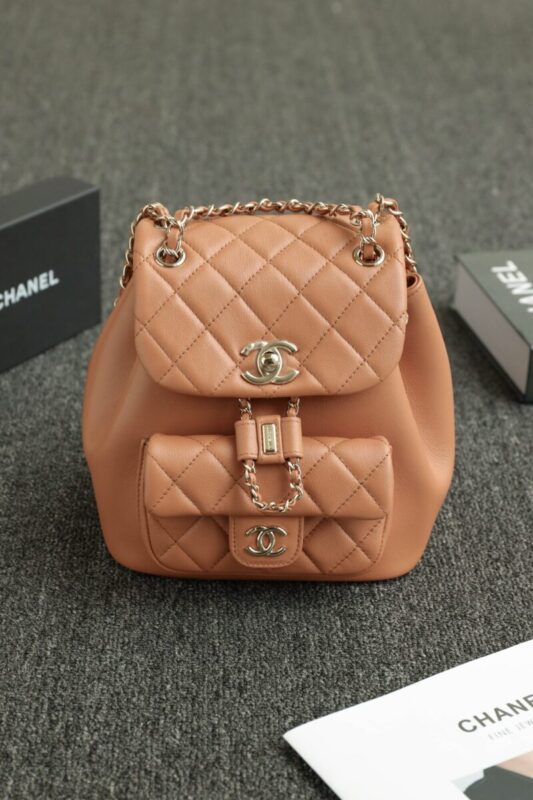 Replica CHANEL 23A Backpack Small Caramel - Best Fake Designer Bags