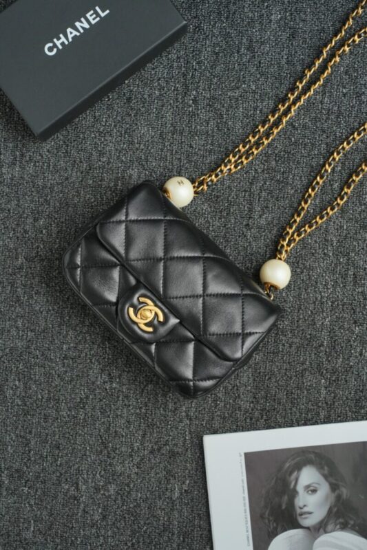 Replica CHANEL CF Double Pearl Black - Best Fake Designer Bags