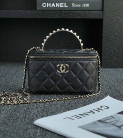 Replica CHANEL 24s Pearl Handle Box Black - Best Fake Designer Bags
