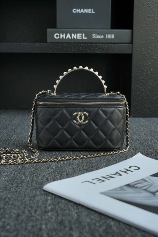 Replica CHANEL 24s Pearl Handle Box Black - Best Fake Designer Bags