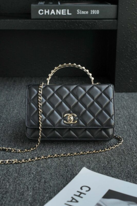 Replica CHANEL 24s Pearl Handle Black - Best Fake Designer Bags