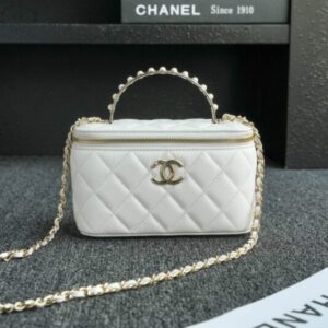 Replica CHANEL 24s Pearl Handle Box White - Best Fake Designer Bags