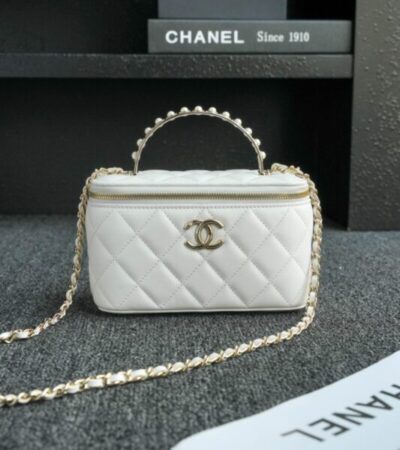 Replica CHANEL 24s Pearl Handle Box White - Best Fake Designer Bags