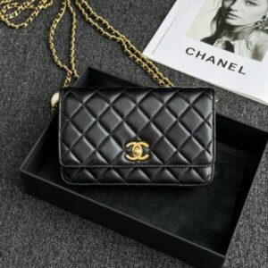 Replica CHANEL 24s Double Pearl Woc Black - Best Fake Designer Bags